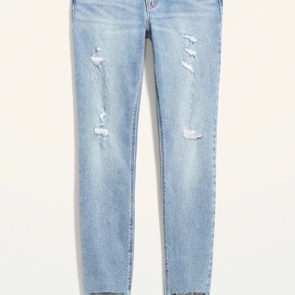 ✨Old Navy Mid-Rise Rockstar Super Skinny Ripped Cut-Off Jeans, Size 4 - Picture 2 of 4